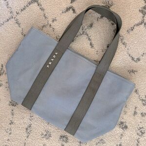 Prada Gray and Blue Tote Bag